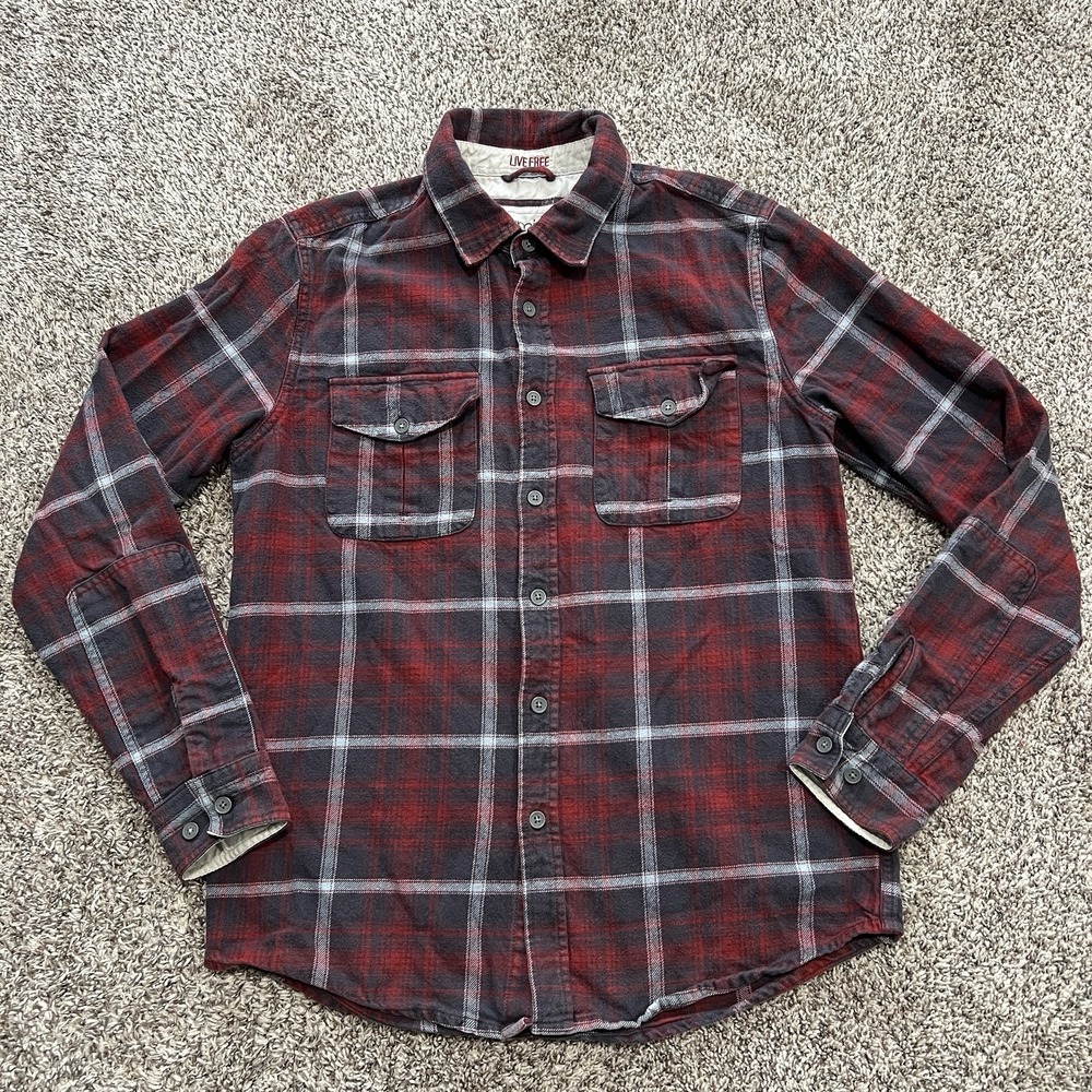 Gramicci Shirt Mens Small Red Plaid Flannel Long Sleeve Outdoors Hiking Camp